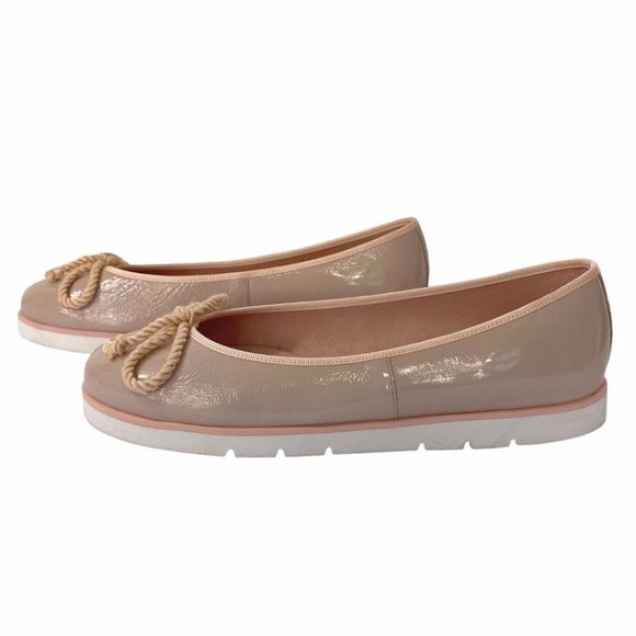 Pretty Ballerinas Shoes - NWOT PRETTY BALLERINAS ANGELIS AIRIN PINK BRAIDED BOW BALLERINA FLATS - 9